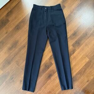 Dries Van Noten Womens Pleated Wool Dress Pants Business Career Navy Sz40 (US 4)